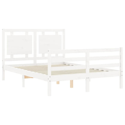 Giroletto con Testiera Bianco Small Double Legno Massello - homemem39