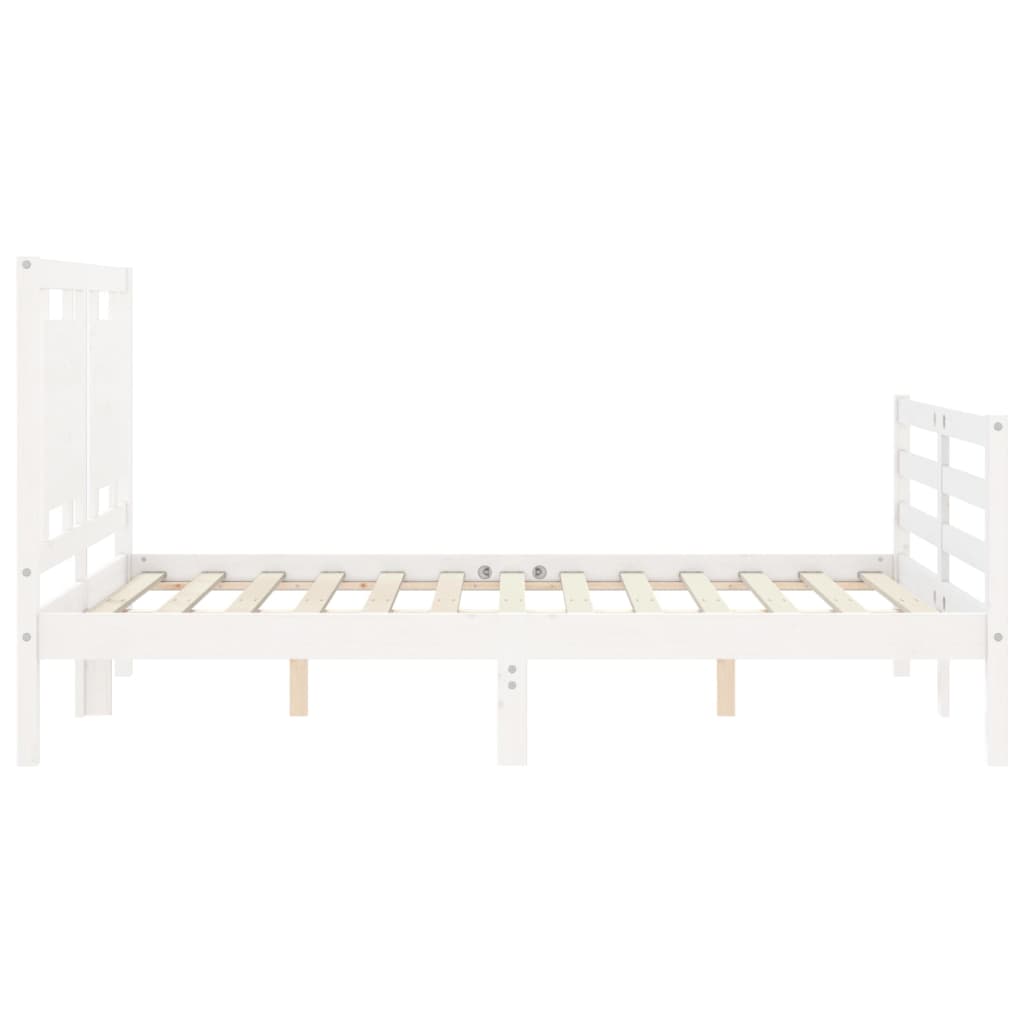 Giroletto con Testiera Bianco Small Double Legno Massello - homemem39