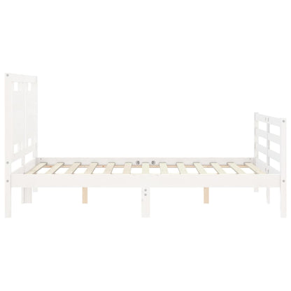 Giroletto con Testiera Bianco Small Double Legno Massello - homemem39