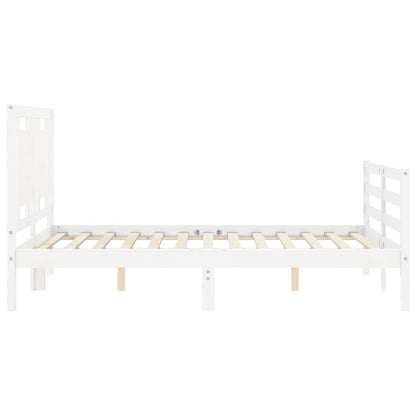 Giroletto con Testiera Bianco Double in Legno Massello - homemem39