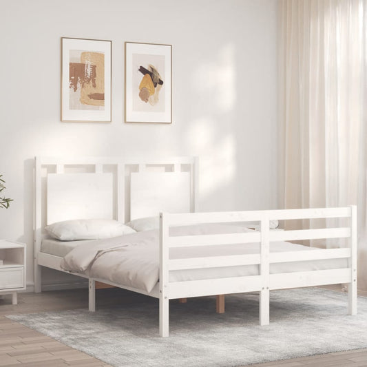 Giroletto con Testiera Bianco Double in Legno Massello - homemem39