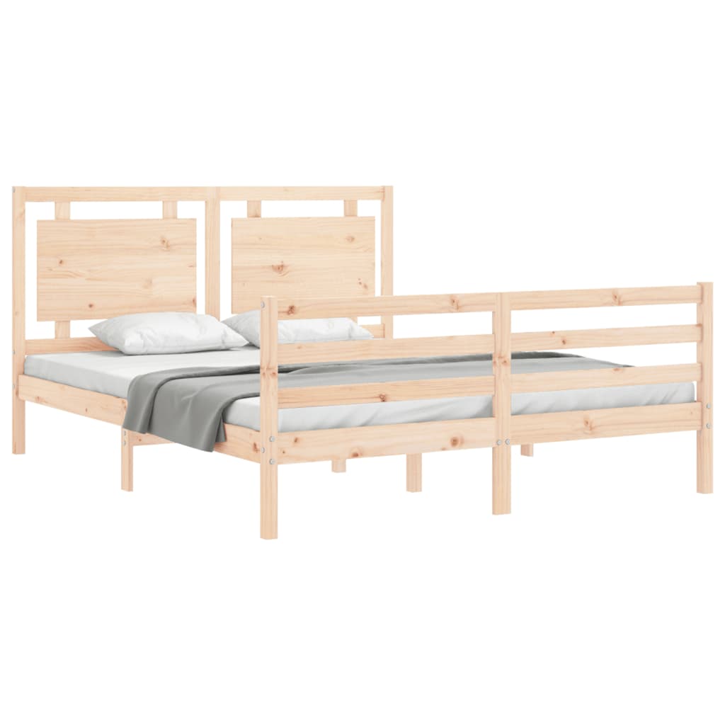 Giroletto con Testiera 5FT King Size in Legno Massello - homemem39