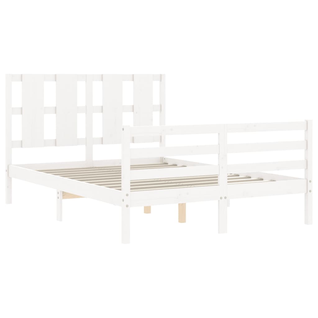 Giroletto con Testiera Bianco Small Double Legno Massello - homemem39