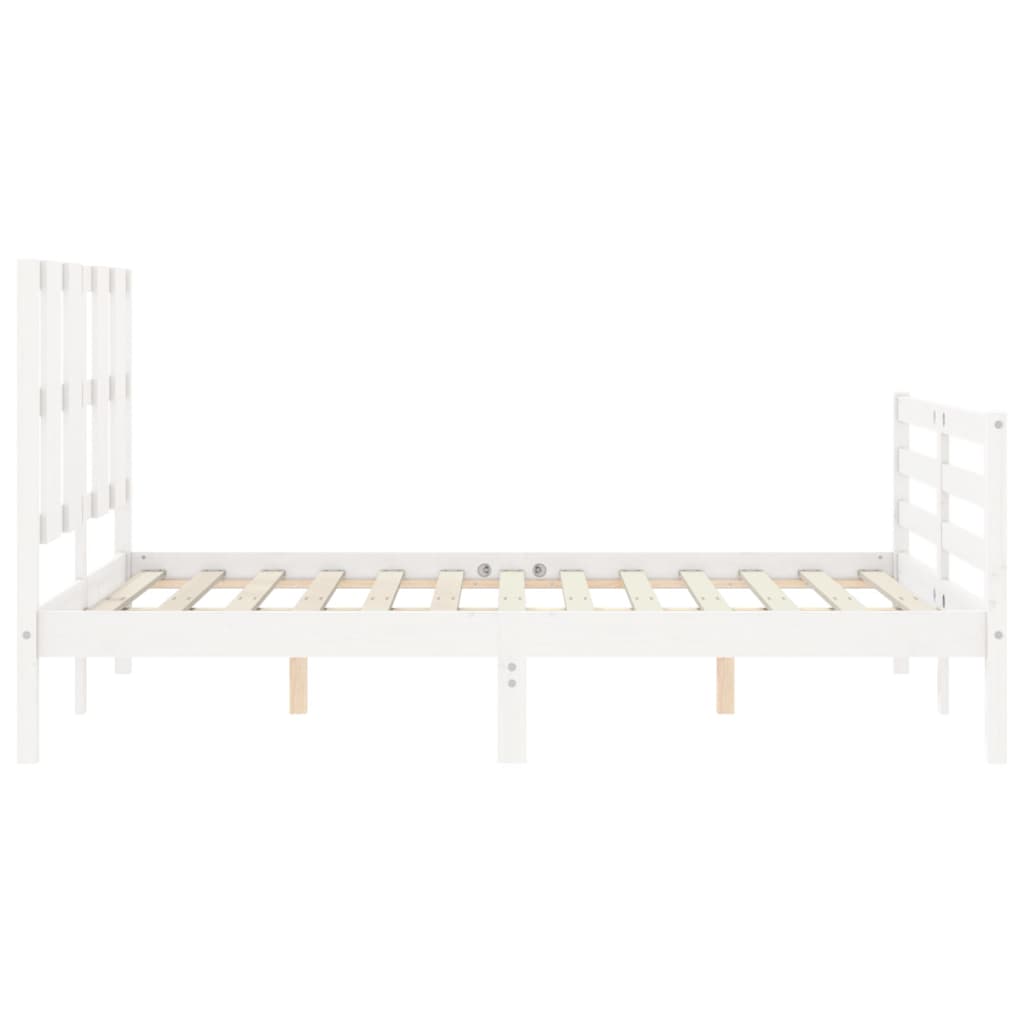 Giroletto con Testiera Bianco Small Double Legno Massello - homemem39