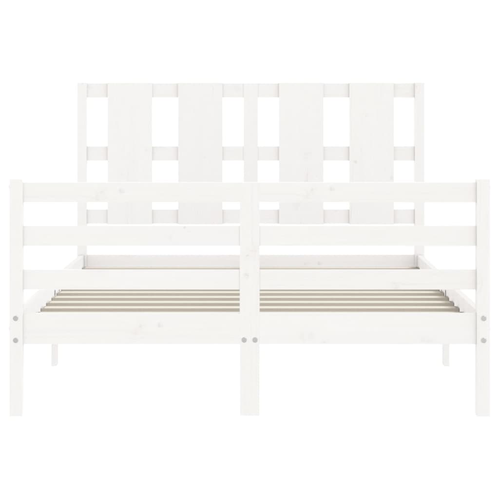 Giroletto con Testiera Bianco Small Double Legno Massello - homemem39