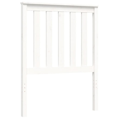 Giroletto con Testiera Bianco Small Single Legno Massello - homemem39