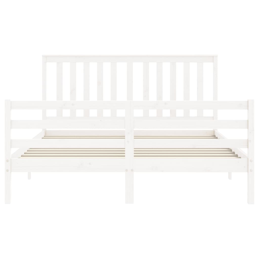 Giroletto con Testiera Bianco King Size in Legno Massello - homemem39