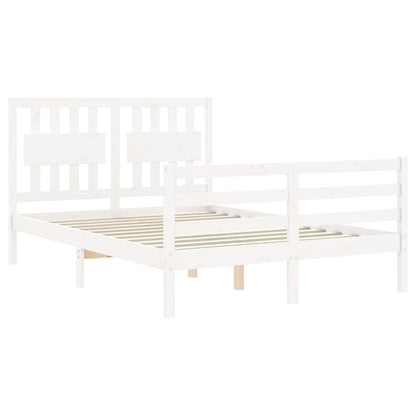 Giroletto con Testiera Bianco Double in Legno Massello - homemem39