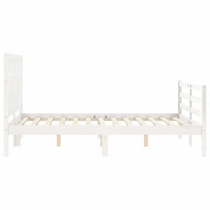 Giroletto con Testiera Bianco Double in Legno Massello - homemem39