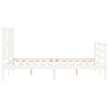 Giroletto con Testiera Bianco Small Double Legno Massello - homemem39