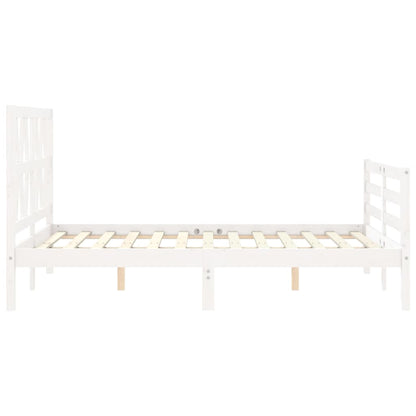 Giroletto con Testiera Bianco Double in Legno Massello - homemem39