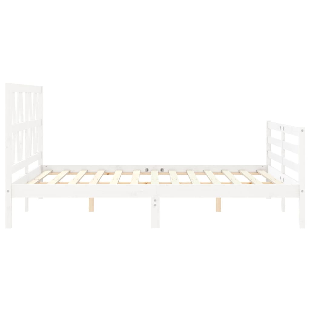 Giroletto con Testiera Bianco King Size in Legno Massello - homemem39