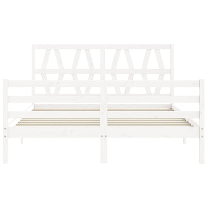 Giroletto con Testiera Bianco King Size in Legno Massello - homemem39