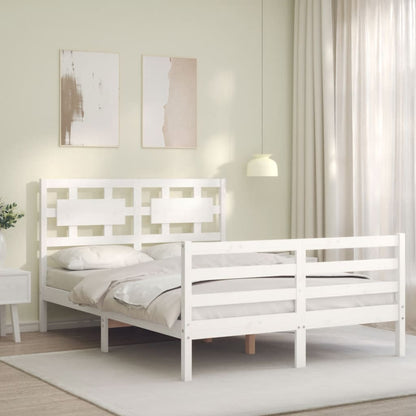 Giroletto con Testiera Bianco Double in Legno Massello - homemem39