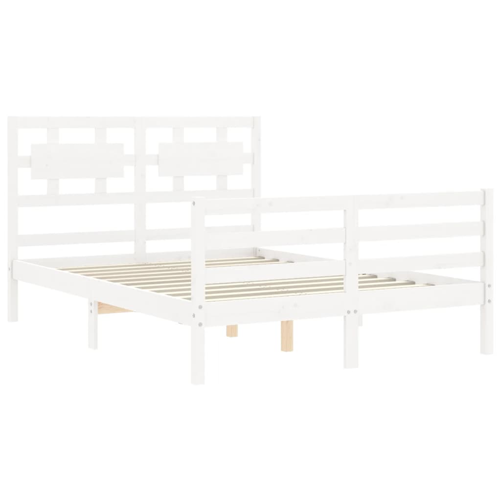 Giroletto con Testiera Bianco Double in Legno Massello - homemem39