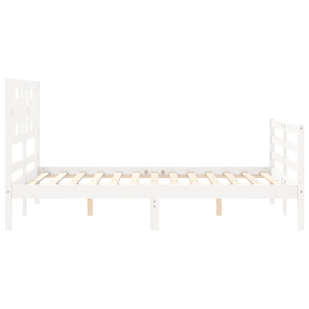 Giroletto con Testiera Bianco Double in Legno Massello - homemem39