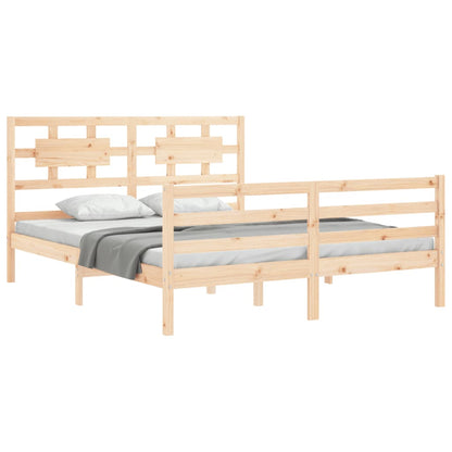 Giroletto con Testiera 5FT King Size in Legno Massello - homemem39