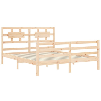 Giroletto con Testiera 5FT King Size in Legno Massello - homemem39