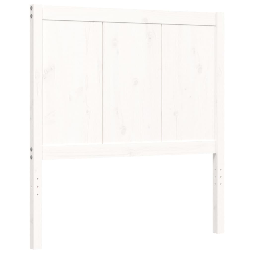 Giroletto con Testiera Bianco Small Single Legno Massello - homemem39