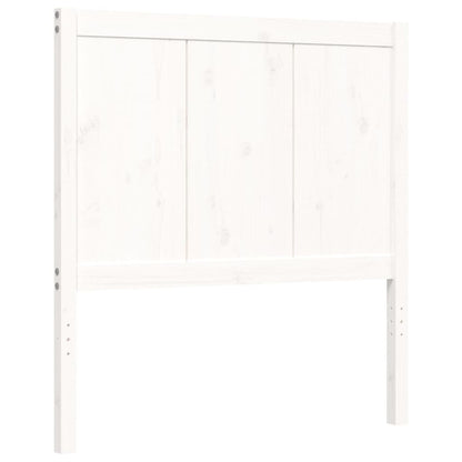 Giroletto con Testiera Bianco Small Single Legno Massello - homemem39