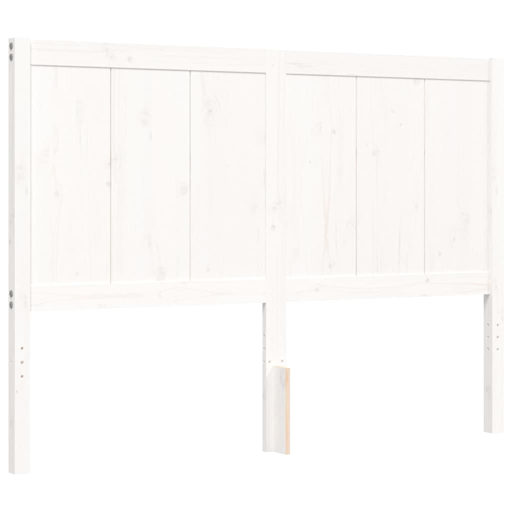 Giroletto con Testiera Bianco 140x190 cm in Legno Massello - homemem39