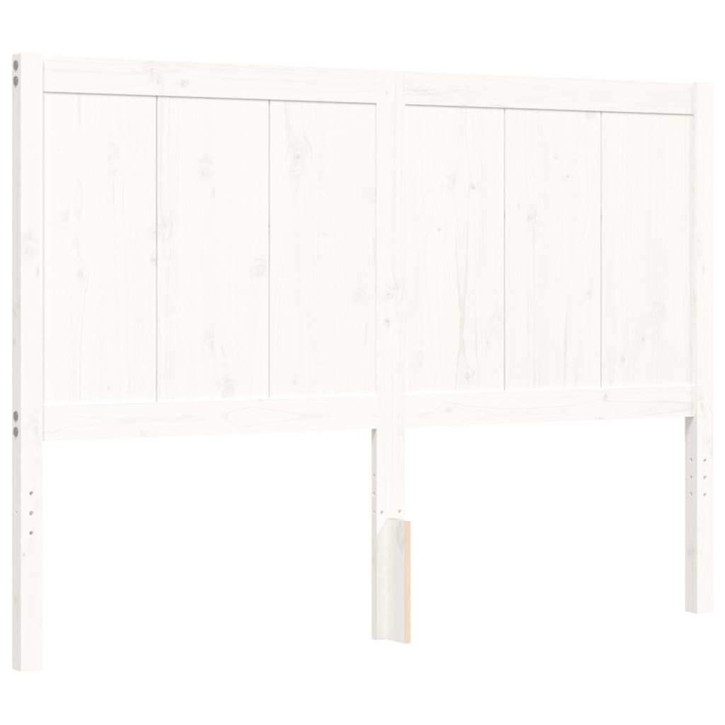 Giroletto con Testiera Bianco 140x200 cm in Legno Massello - homemem39