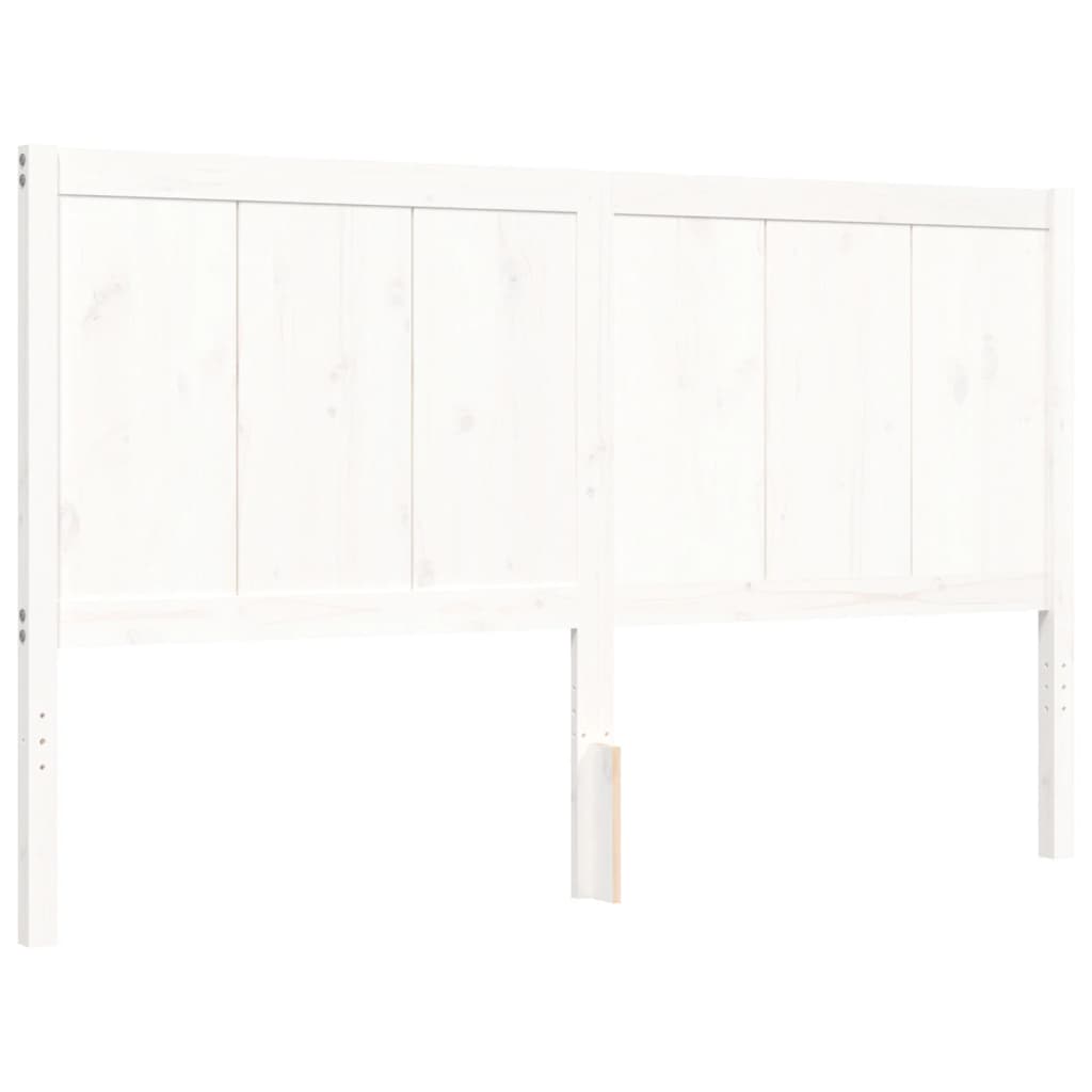 Giroletto con Testiera Bianco 160x200 cm Legno Massello - homemem39