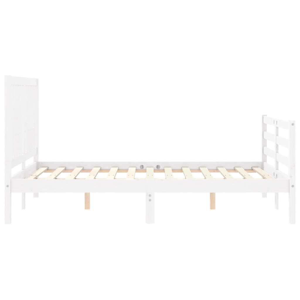 Giroletto con Testiera Bianco Double in Legno Massello - homemem39