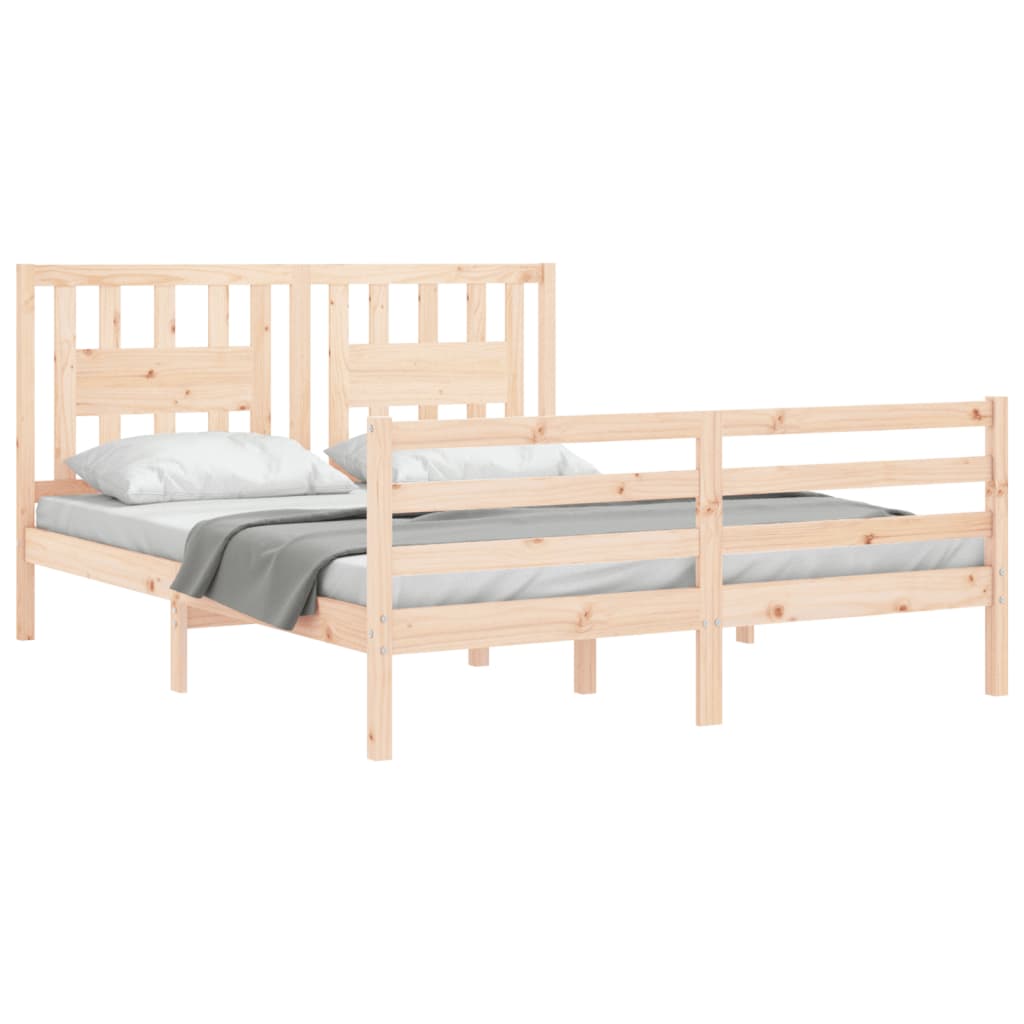 Giroletto con Testiera 5FT King Size in Legno Massello - homemem39