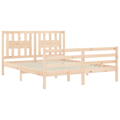 Giroletto con Testiera 5FT King Size in Legno Massello - homemem39