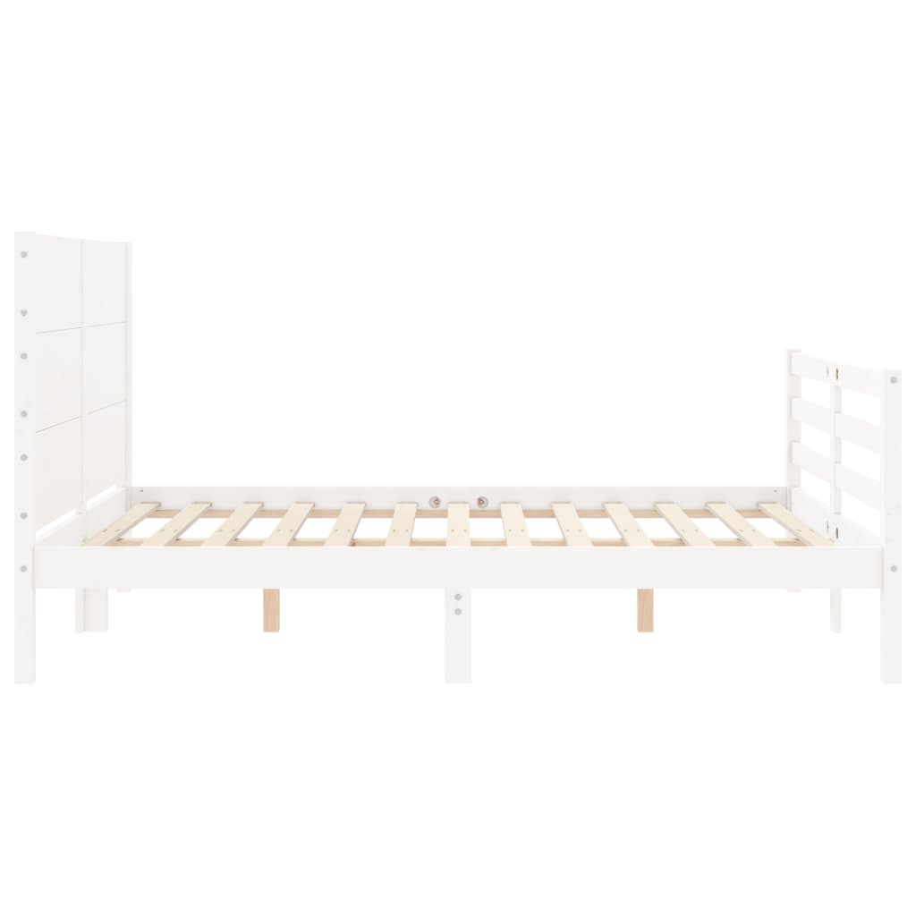 Giroletto con Testiera Bianco Double in Legno Massello - homemem39