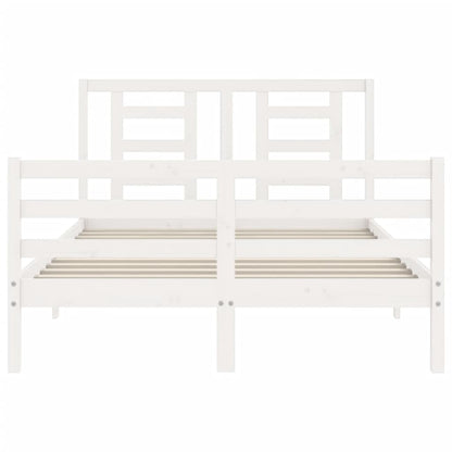 Giroletto con Testiera Bianco Small Double Legno Massello - homemem39