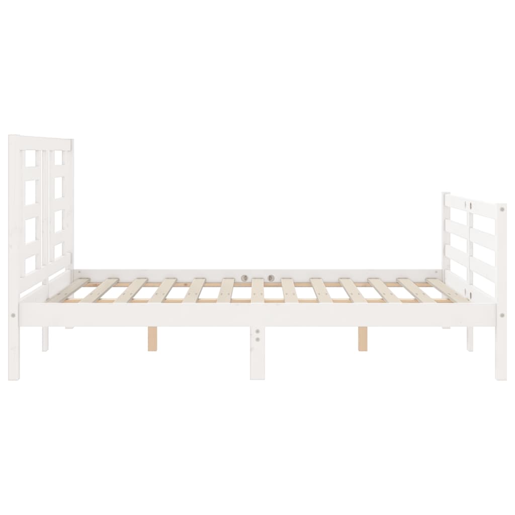 Giroletto con Testiera Bianco Small Double Legno Massello - homemem39