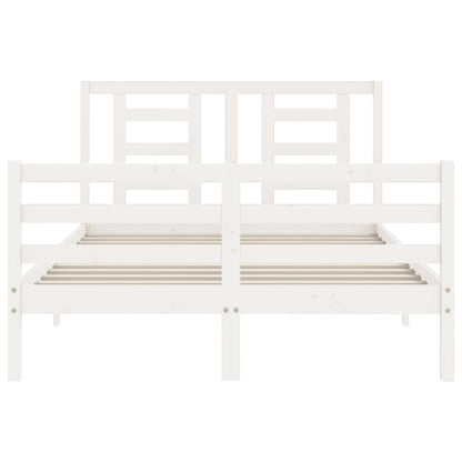 Giroletto con Testiera Bianco 4FT6 Double in Legno Massello - homemem39