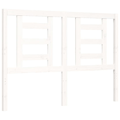 Giroletto con Testiera Bianco 140x190 cm in Legno Massello - homemem39