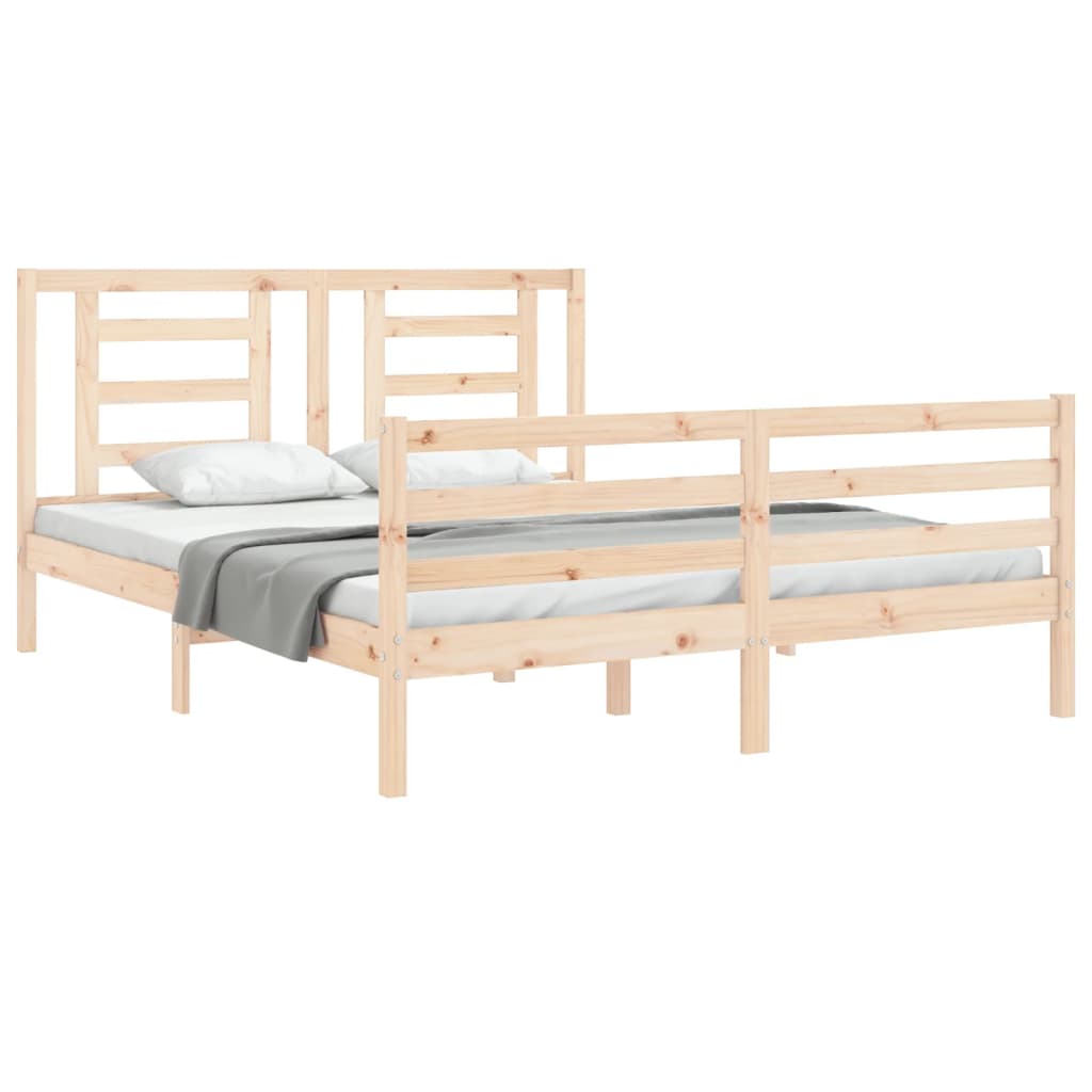 Giroletto con Testiera 5FT King Size in Legno Massello - homemem39