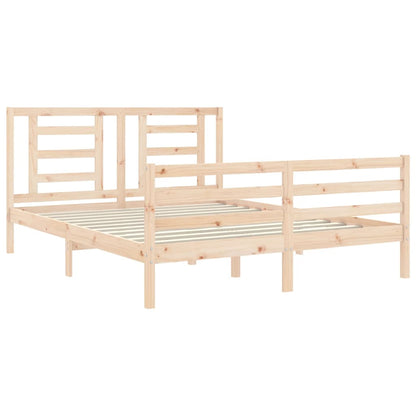 Giroletto con Testiera 5FT King Size in Legno Massello - homemem39