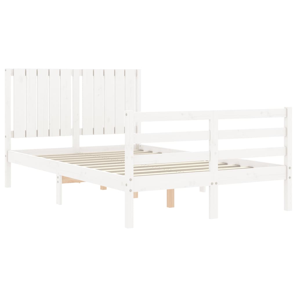 Giroletto con Testiera Bianco Small Double Legno Massello - homemem39