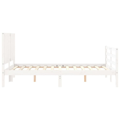 Giroletto con Testiera Bianco Small Double Legno Massello - homemem39