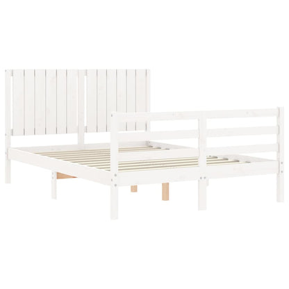 Giroletto con Testiera Bianco Double in Legno Massello - homemem39