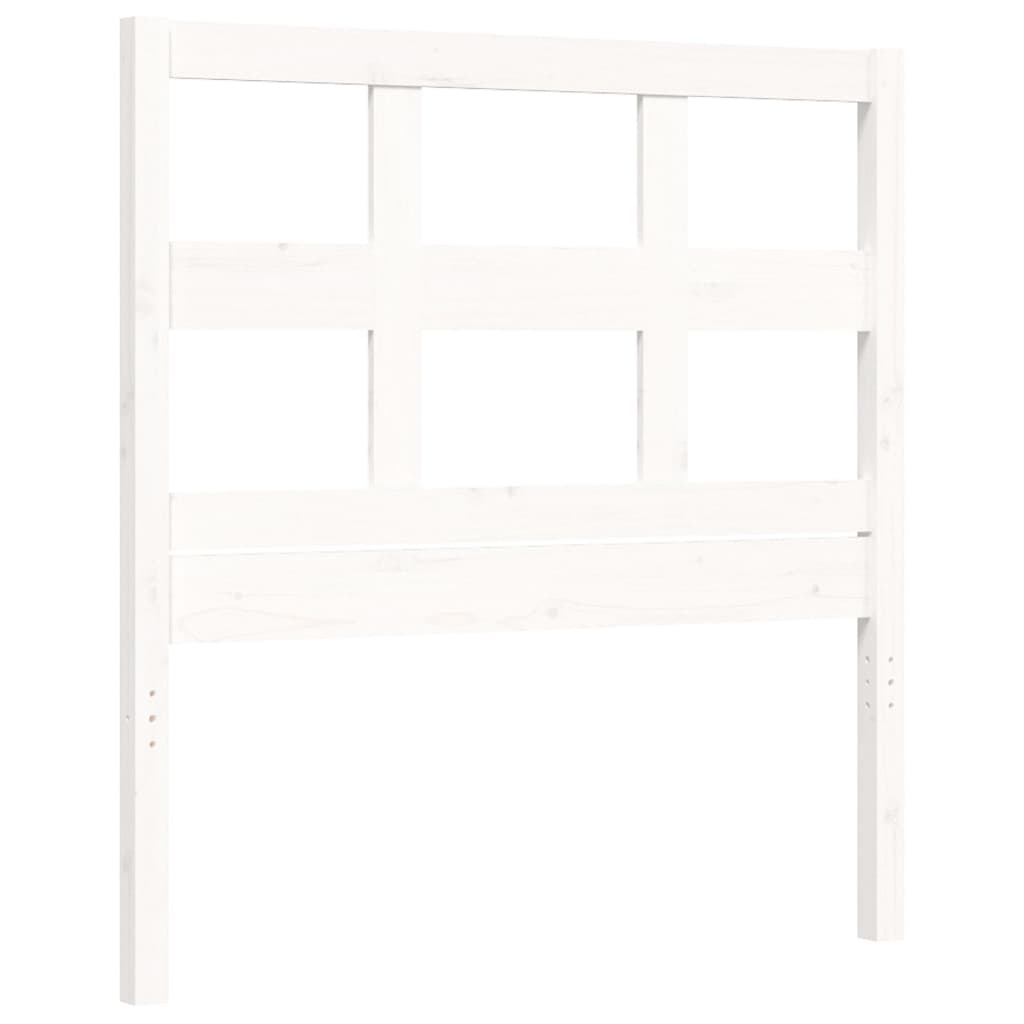 Giroletto con Testiera Bianco Small Single Legno Massello - homemem39