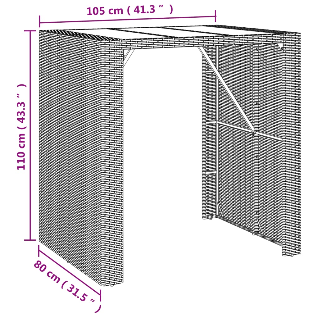 Set Bar da Giardino 5 pz con Cuscini in Polyrattan Nero - homemem39