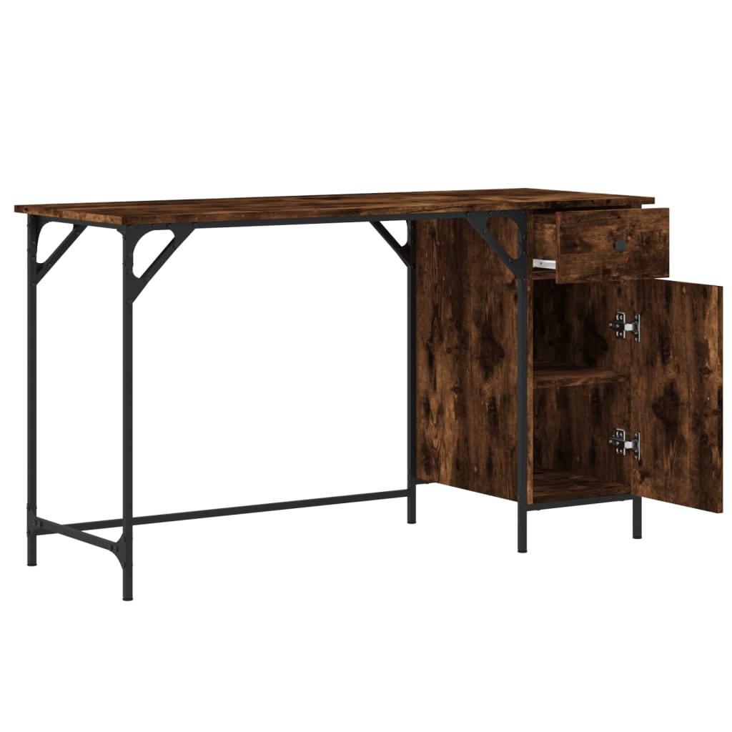 Scrivania Computer Rovere Fumo 131x48x75 cm Legno Multistrato - homemem39