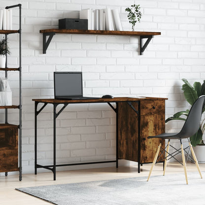 Scrivania Computer Rovere Fumo 131x48x75 cm Legno Multistrato - homemem39