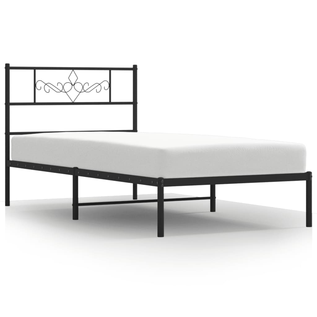 Giroletto con Testiera in Metallo Nero 107x203 cm - homemem39