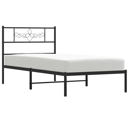 Giroletto con Testiera in Metallo Nero 107x203 cm - homemem39