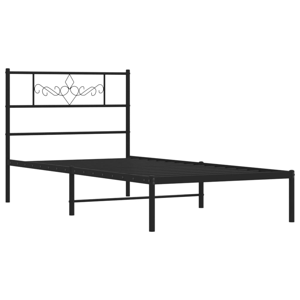 Giroletto con Testiera in Metallo Nero 107x203 cm - homemem39