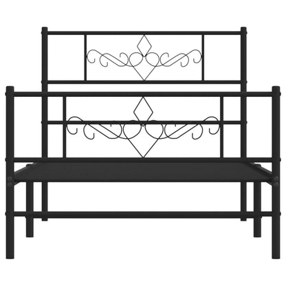 Giroletto con Testiera e Pediera Metallo Nero 107x203 cm - homemem39