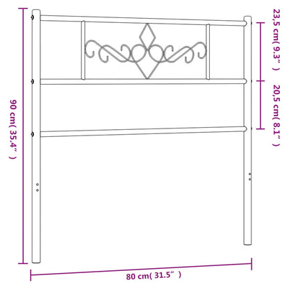 Testiera in Metallo Nero 75 cm - homemem39