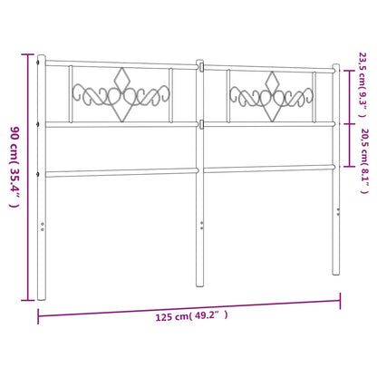 Testiera in Metallo Nero 120 cm - homemem39